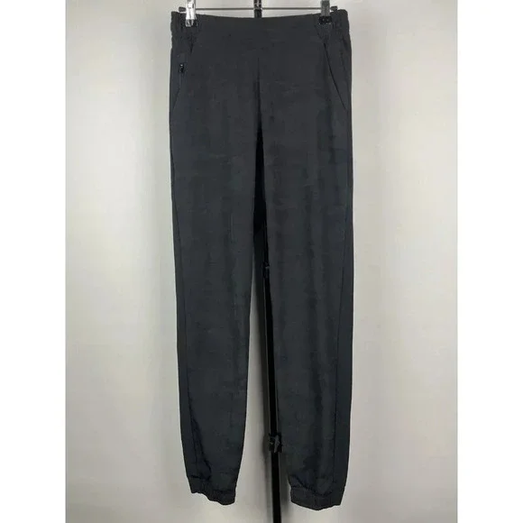 Athleta Women's Black Brooklyn Camo Lux Jacquard Stretch Pull On Jogger Pants 0 - Picture 1 of 8